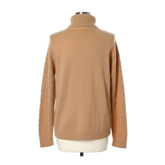 Croft & Barrow Cable Knit Turtleneck Sweater Sz XL | Tan Camel Beige Neutral - Picture 5 of 13